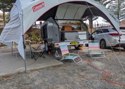 teardrop caravan with gazebo