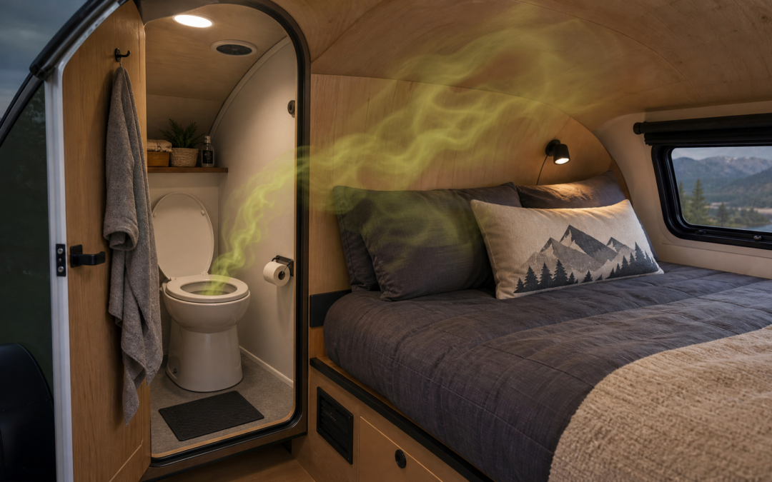 Toilet in Teardrop Caravan – External Wins